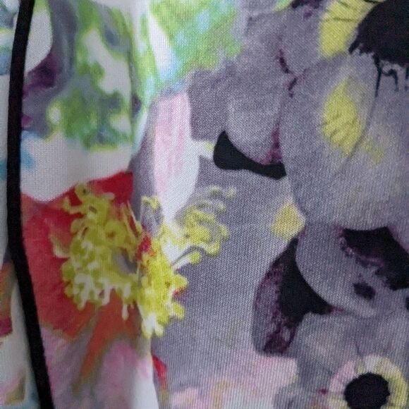 TAHARI ASL Women's sz 8P Sleeveless Pink Black Purple Floral Sheath Career Dress - Picture 8 of 13